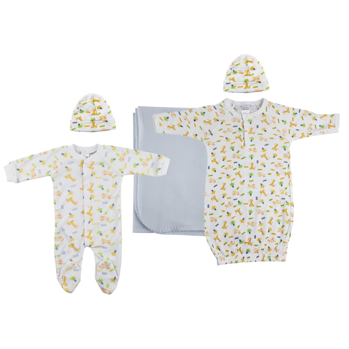 Bambini NC-0954S Boy Newborn Baby 5 Piece Layette Sets White & Blue