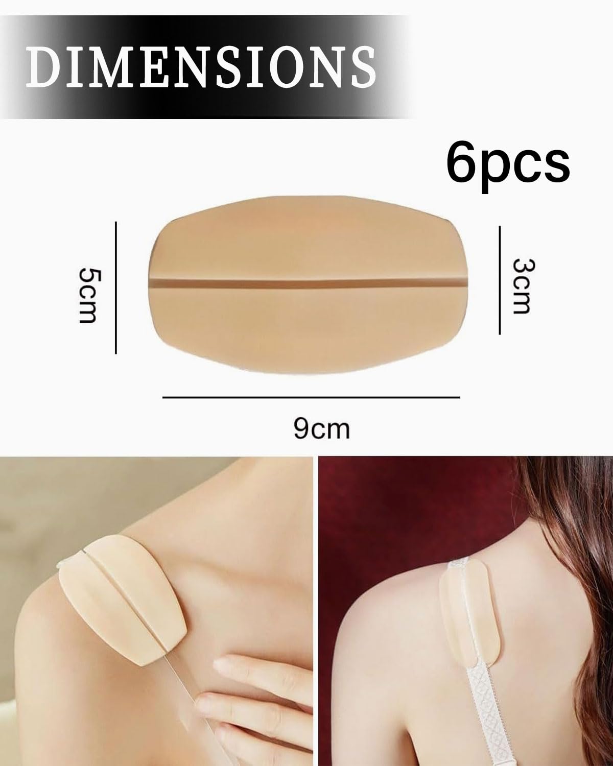 Protection Bretelles 2.5cm Coussinets Bretelles Soutien-gorge XPEX - Lot De 3 Paires - Silicone Antidérapant - Soulagement Douleur Épaules Silicone Anti-douleur épaules