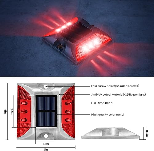 Miniatura 8 de Marcador de pavimento elevado solar de alto brillo IP68 impermeable reflector solar de carretera luz intermitente solar para señales sobresalientes