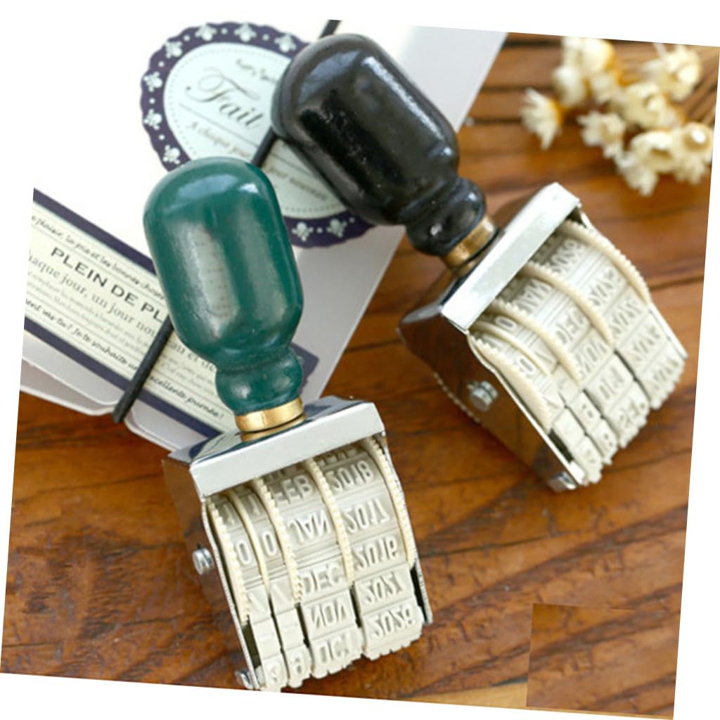 STOBOK 3stücke Vintage Datum Stempel Roller Knopf Stempel Für Scrapbooking Und Bastelprojekte Präzise Datumsstempel Für Geschenkanhänger Und Karten Einfach Zu Bedienen Klare
