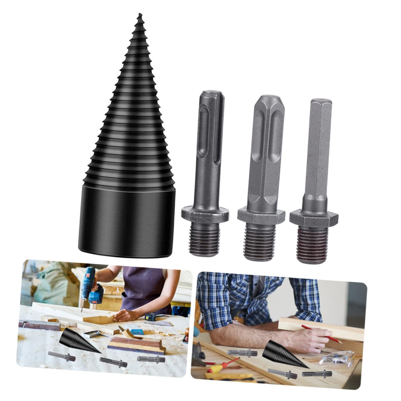 POPETPOP Punta in Acciaio per Spaccare Legna di Punte per Trapano Mano Utensile per Lavorazione Legno Spaccalegna Efficiente per Separare Tronchi