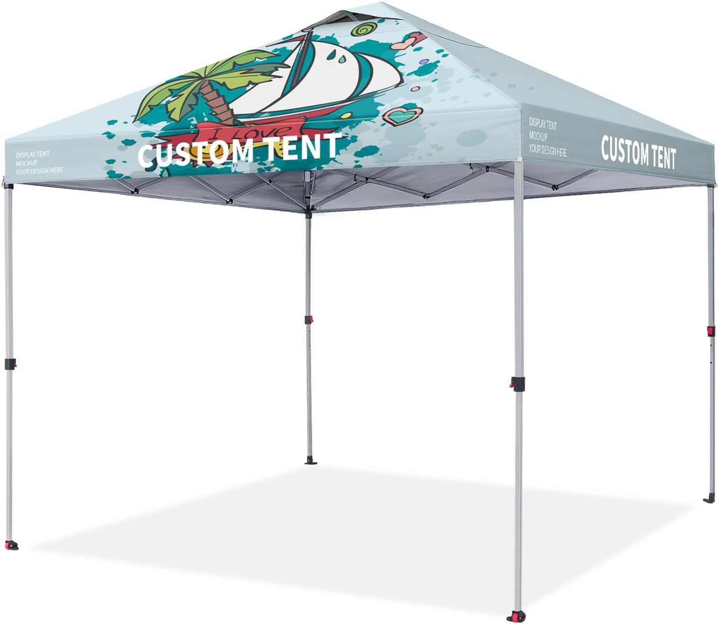 Crown Shades Custom Canopy Tent 12x12 with Logo, Customized Top, Backwall & Sidewall - Heavy Duty Commercial Tent