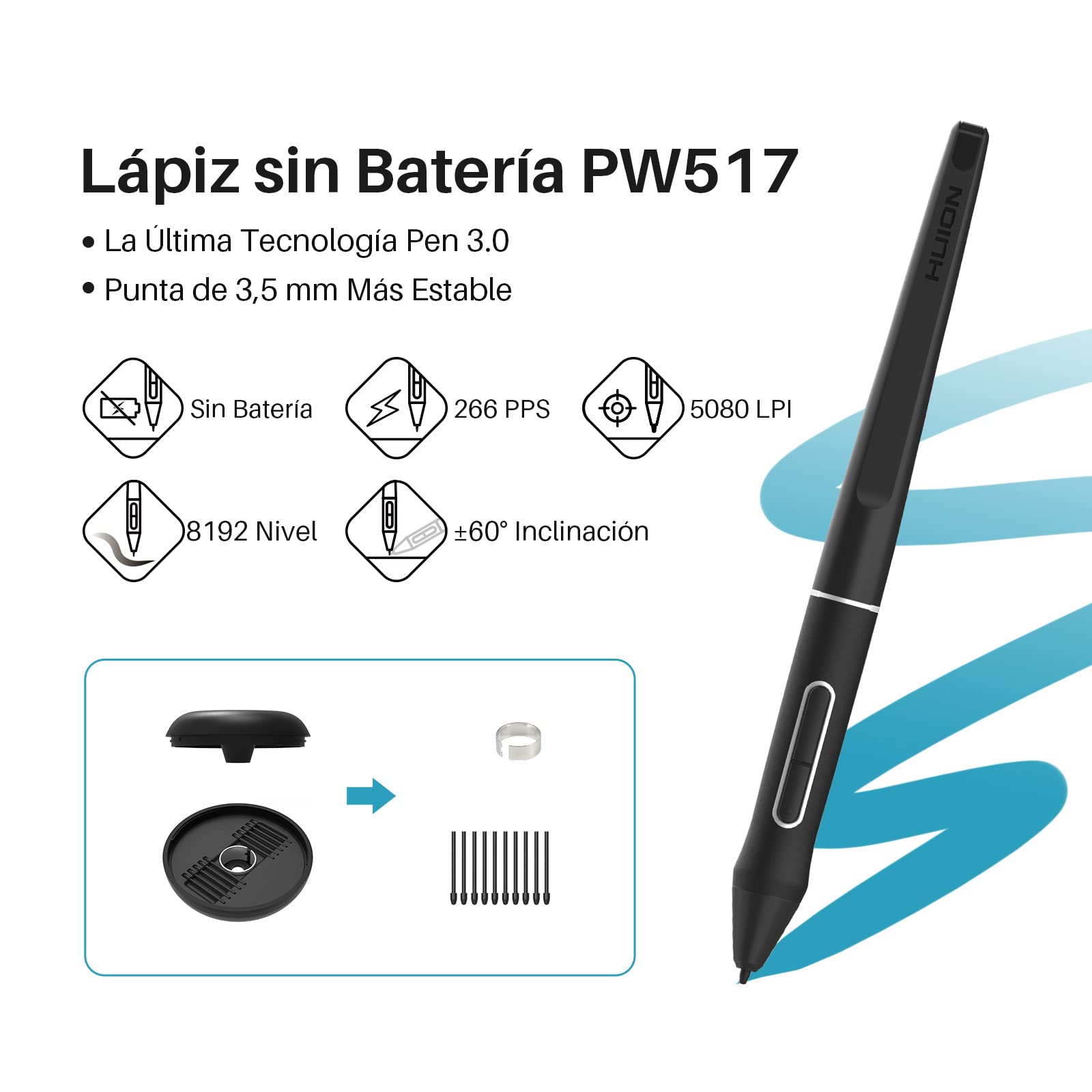 HUION Kamvas 13 Tableta Grafica, Tableta Digital Grafica con Pantalla Laminada Completa de 13,3 Pulgadas, 8 Teclas de Acceso Directo, Compatible con Android,para Educación a Distancia y Trabajo,Negro