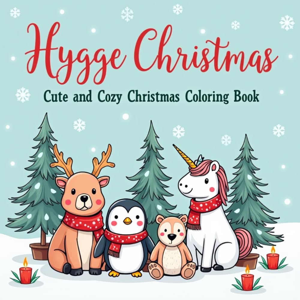 Christmas Hygge Cute and Cozy Coloring Book: Cute and Cozy Winter Scenes for Relaxing Christmas Coloring