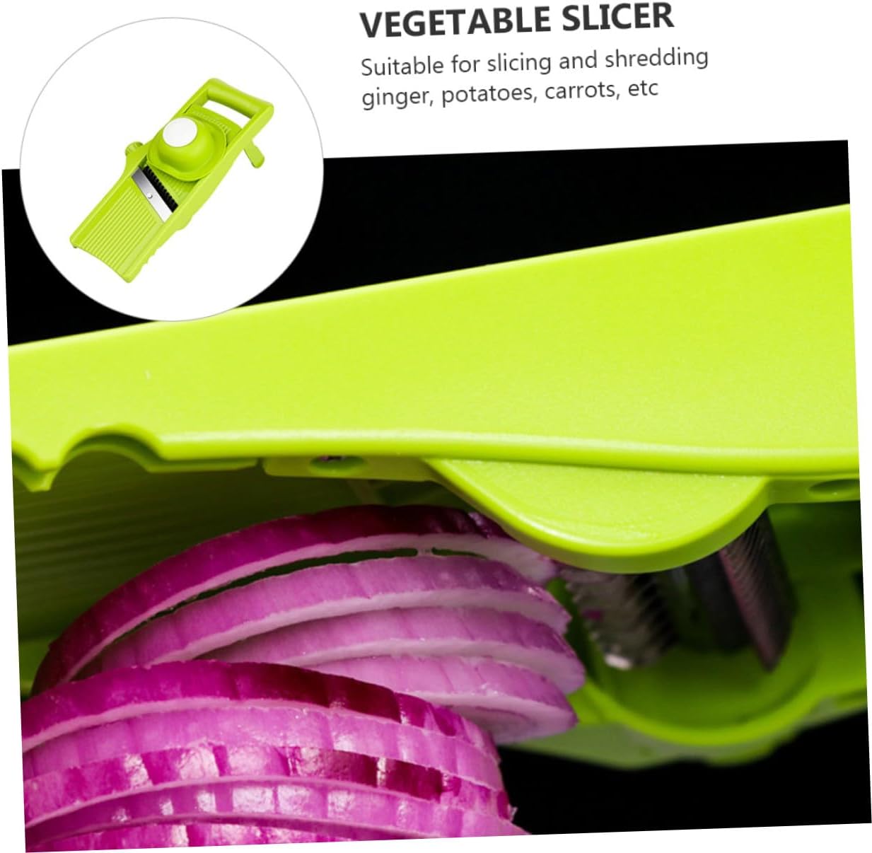 Beavorty Multifunctional Potato and Vegetable Slicer Mandoline with Ginger Grater Kitchen Tool Green for Food Preparation
