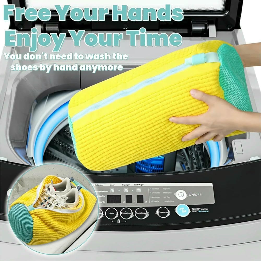 ZBDP - Borsa da bagno in rete resistente, con cerniera, ricca lanugine all'interno, protegge le scarpe da ginnastica, casual, in lavatrice, asciugatrice, organizer da viaggio