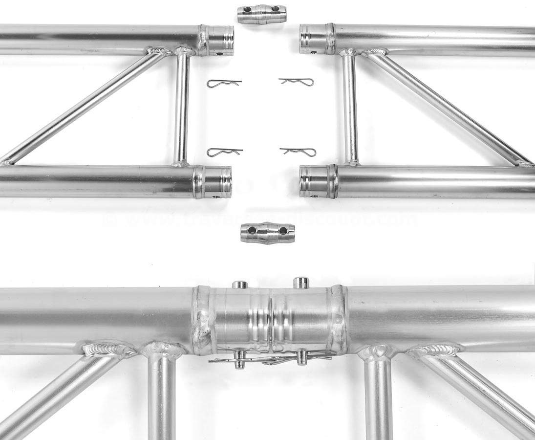 Alu System Trussing AST, Traverse 3 Punkt, Messestand Truss, Bodenplatte, male