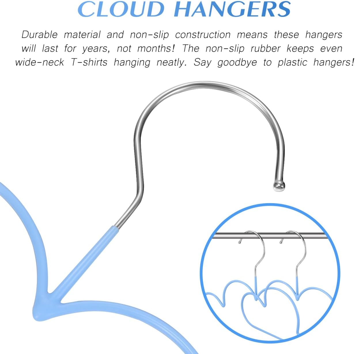 PRETYZOOM Cloud Shaped Kids Clothes Hangers with Non-Slip Silicone 15 Pcs Set for Baby Nursery Closet Organization Children S Clothing Hangers 11.8X7.5 Inch