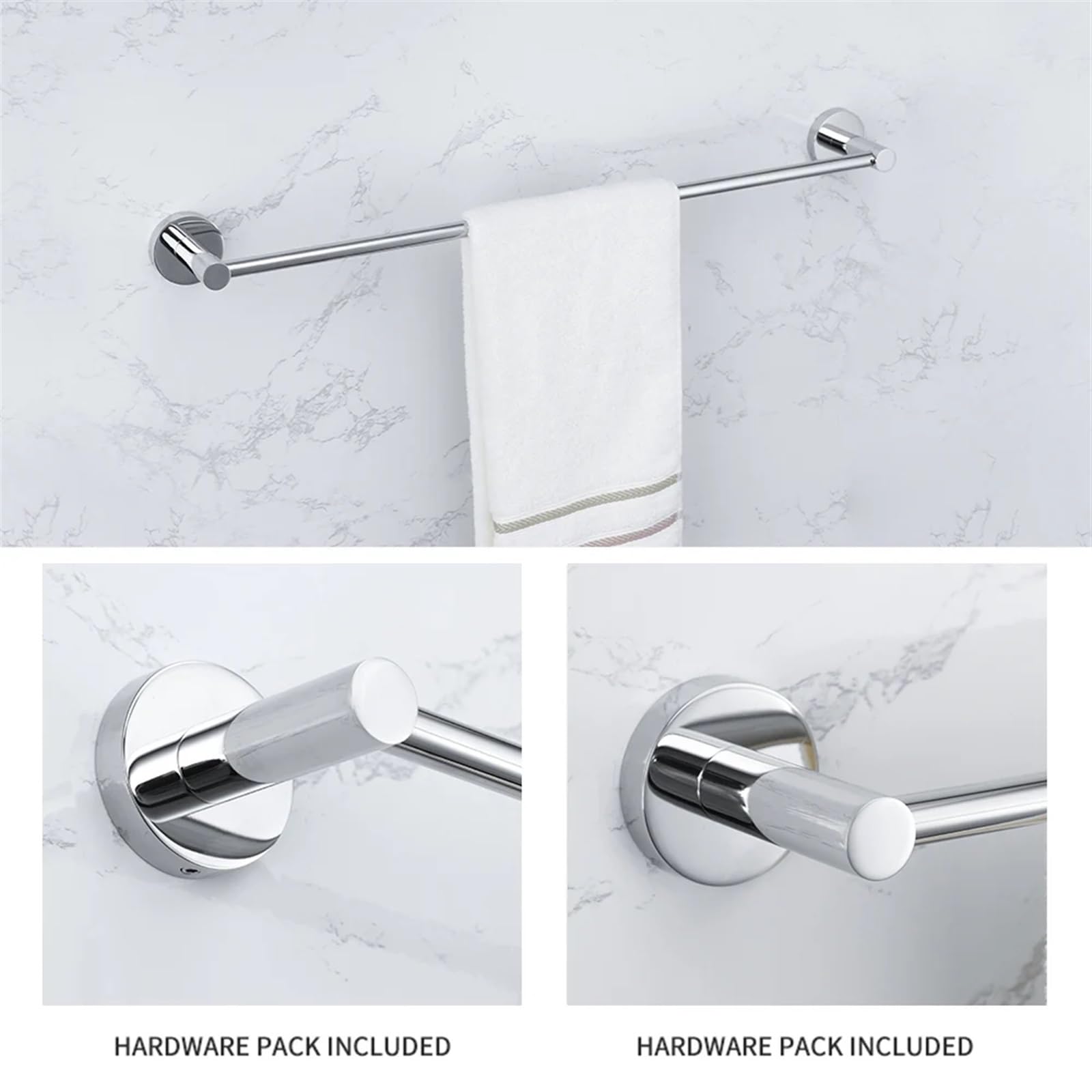 Porta Scottex Cucina Set di ferramenta for il bagno Anello portasciugamani cromato lucido Porta carta igienica Barra porta asciugamani Gancio Kit accessori(4Pcs Whole Set)