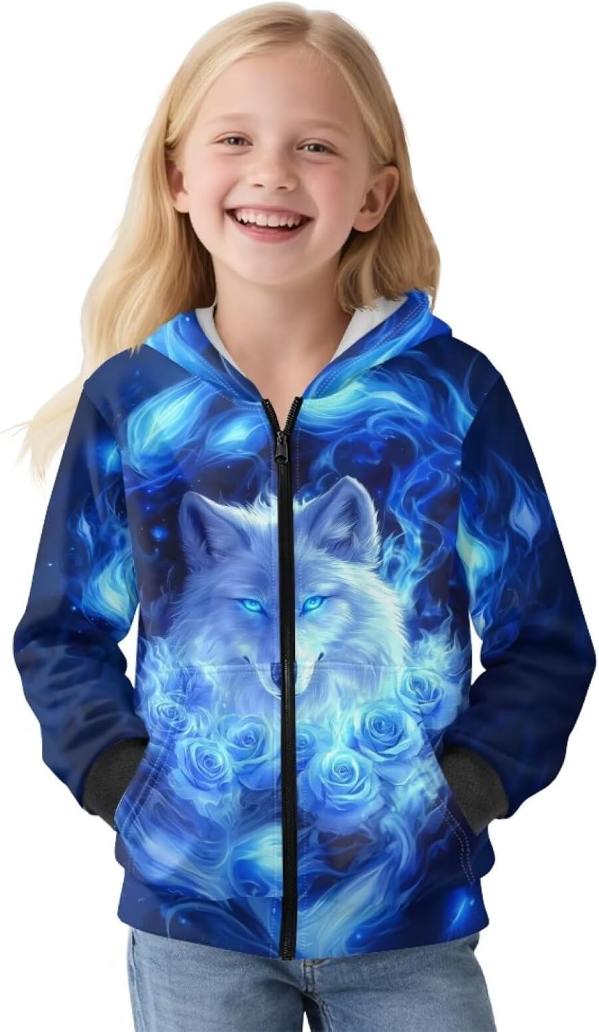 Xpyiqun Sweatshirt Size 6-16Y Long Sleeve Cardigan Zip Up Hoodies Jackets for Girls Winter Coat Kids Outfits