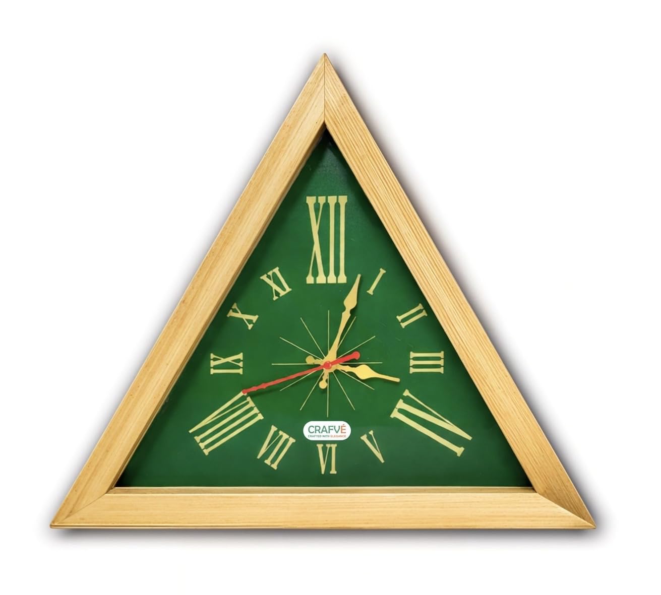 Triangular Wall Clock – Natural Wood-image-14