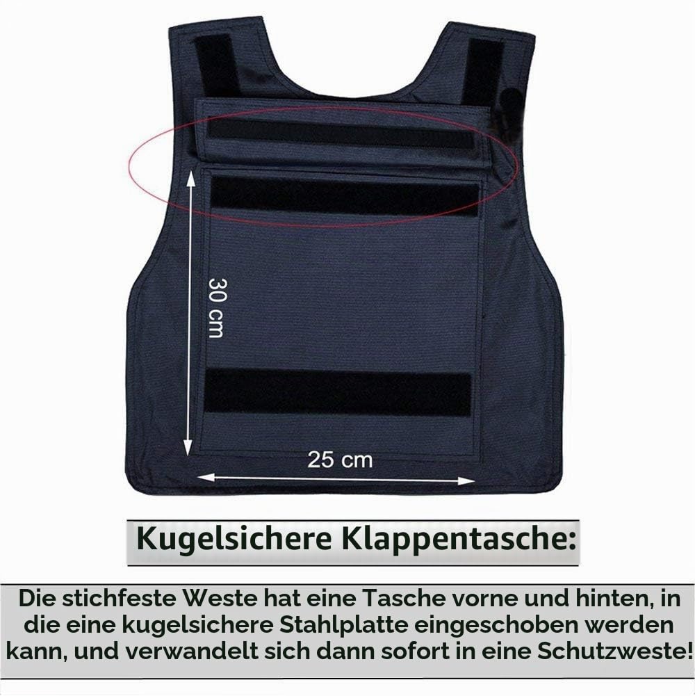 BININBOX Stichschutzweste Unterziehweste schützt Brust und Rücken Schutz Taktische Weste Militärausbildung Gilet Ausrüstung für die Sicherheit (Vordertaschenstil)