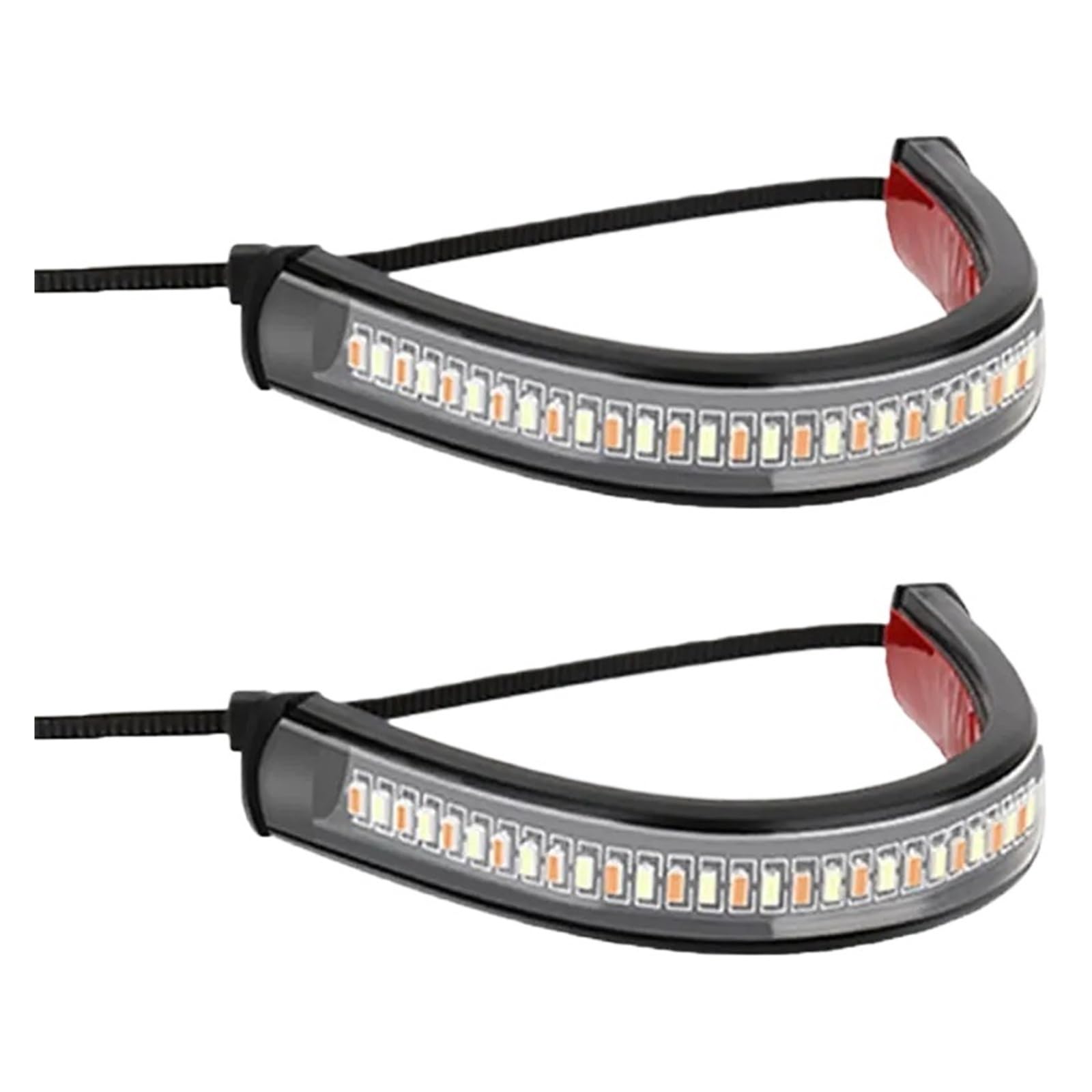 12V LED Motorcycle Turn Signal Light DRL Amber Moto Flasher Ring Fork Strip Lamp Flashing Blinker Universal(2pcs)