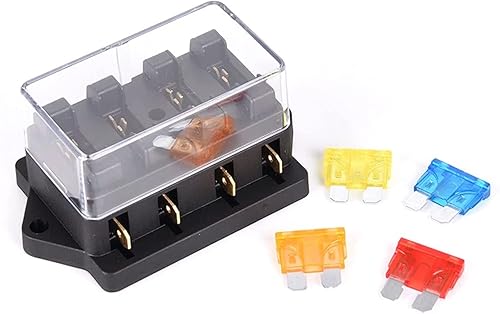 Miniatura 2 de Coche 4 vías circuito estándar ATO hoja fusibles bloque titular 12V24V+4 vías fusible