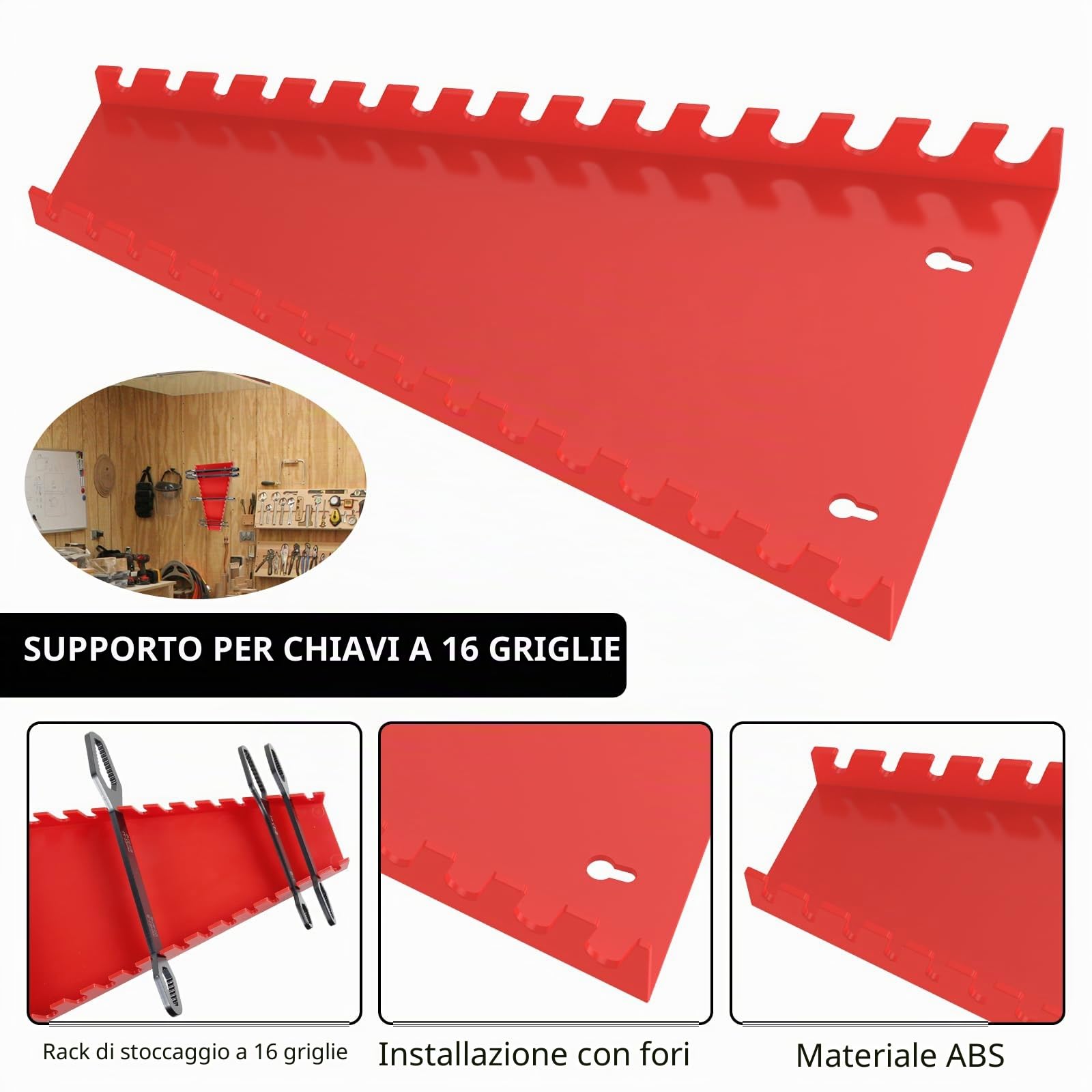 2 Supporto Per Chiave a Cricchetto Organizzatore,set chiavi inglesi,Staffa Della Chiave Inglese Organizer Porta,per chiavi inglesi per la memorizzazione di metrica da per 5 mm a 27 mm