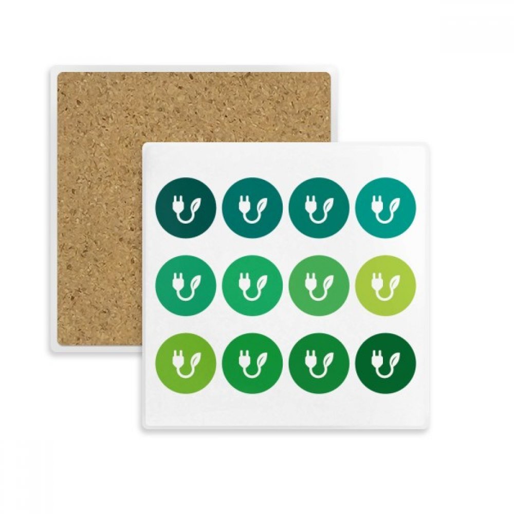 Dessous de verre absorbant motif feuille verte pour tasse et mug