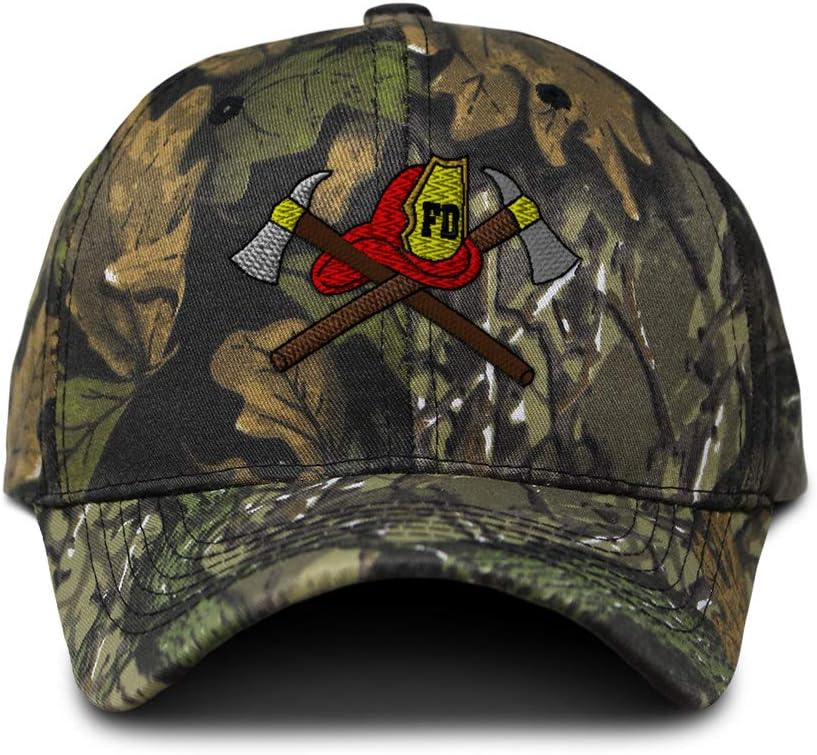 Custom Camo Baseball Cap Firefighter Department Embroidery Cotton Strap Closure