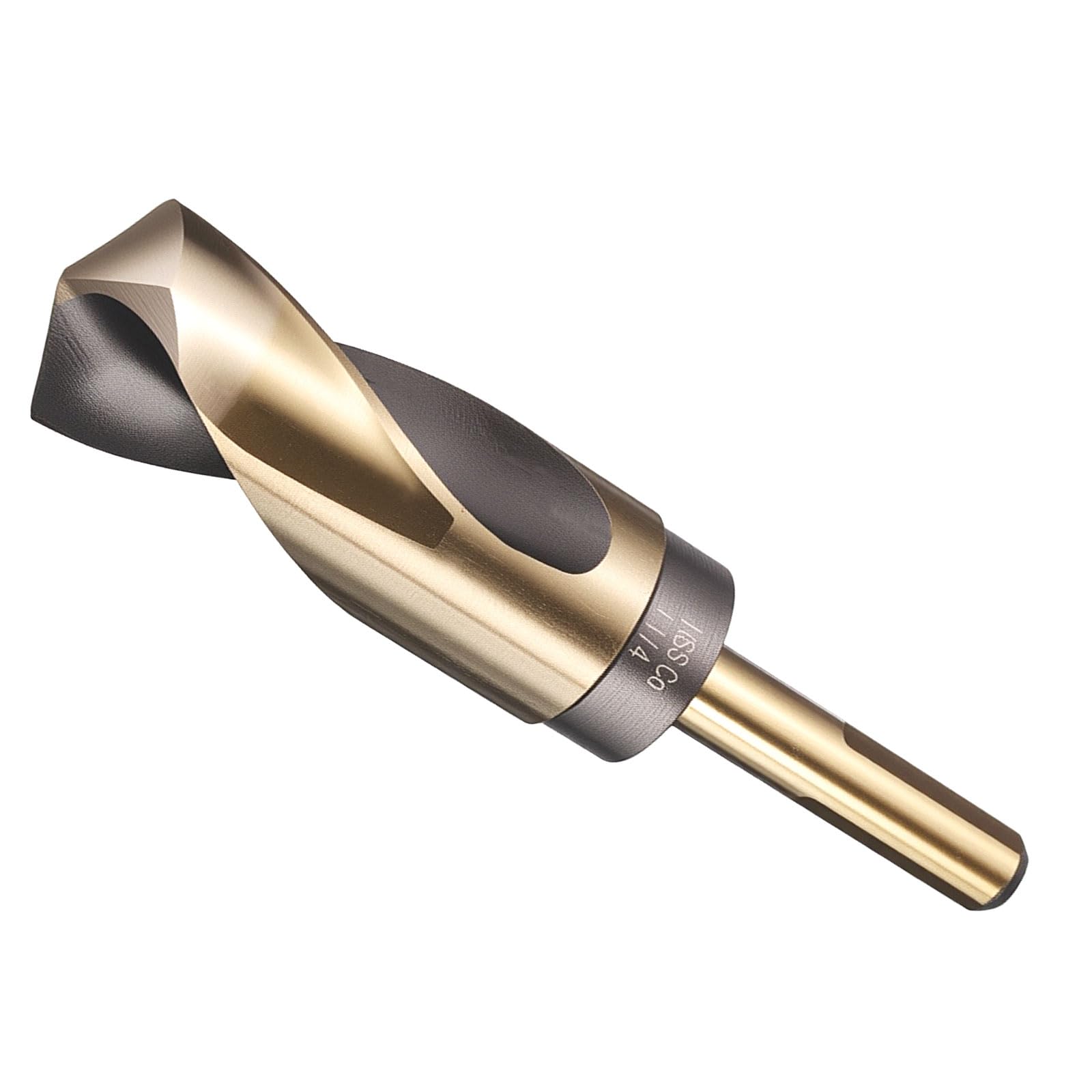 METALLIXITY 31.8mm Drill Bit (1-1/4"), 1/2" Reduced Shank 3-Flat M35 5% Cobalt HSS 135-Degree Point Angle for Stainless Steel — image 1