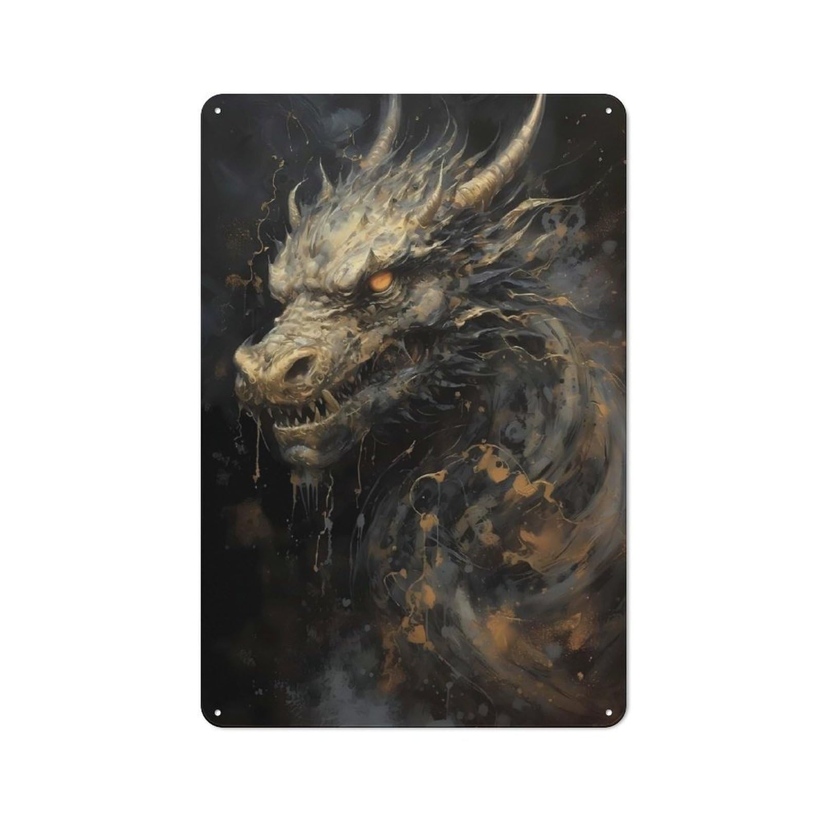 Dragon Fantasia Vintage Printed Metal Sign 30x20cm for Café Or Home Bar, New Home Wall Decor for Hospitality Decor Collectors