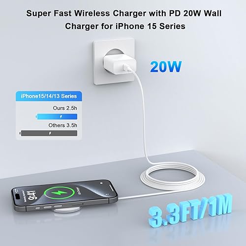 Miniatura 2 de Cargador inalámbrico magnético para iPhone 16 15, paquete de 2 cargadores inalámbricos de 15 W Max para iPhone, almohadilla de carga rápida,