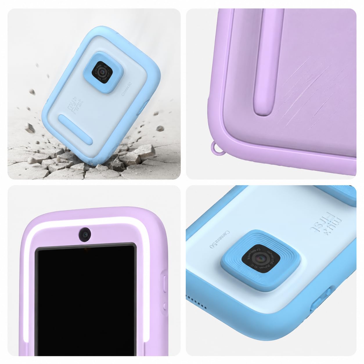 myFirst Cámara 50 - Cámara editora de IA para niños, Fotos de 20 MP, Video 1080P, Lente Frontal y Selfie. Conexión WiFi, Bluetooth, Escucha música. A Partir de 5 años. Conexión con myFirst Circle.