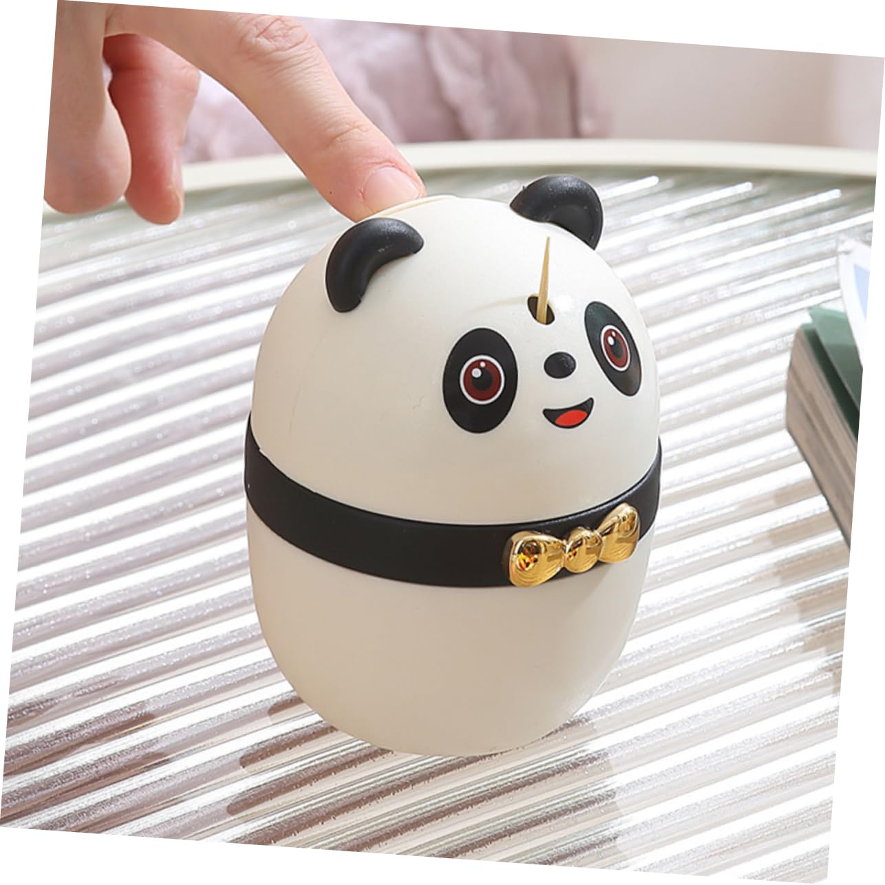 Unomor Cartoon Toothpick Holder Press Type Toothpick Dispenser with Capacity for Easy Access for Fun and Relaxed Atmosphere