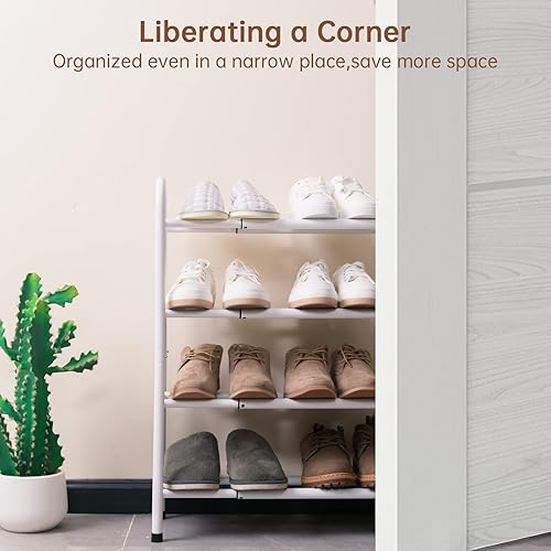 Miniatura 7 de Gonfoam Zapatero Expandible de 4 Niveles, Organizador de Almacenamiento de Zapatos Ajustable, Estante de Zapatos de Metal Resistente de Libre