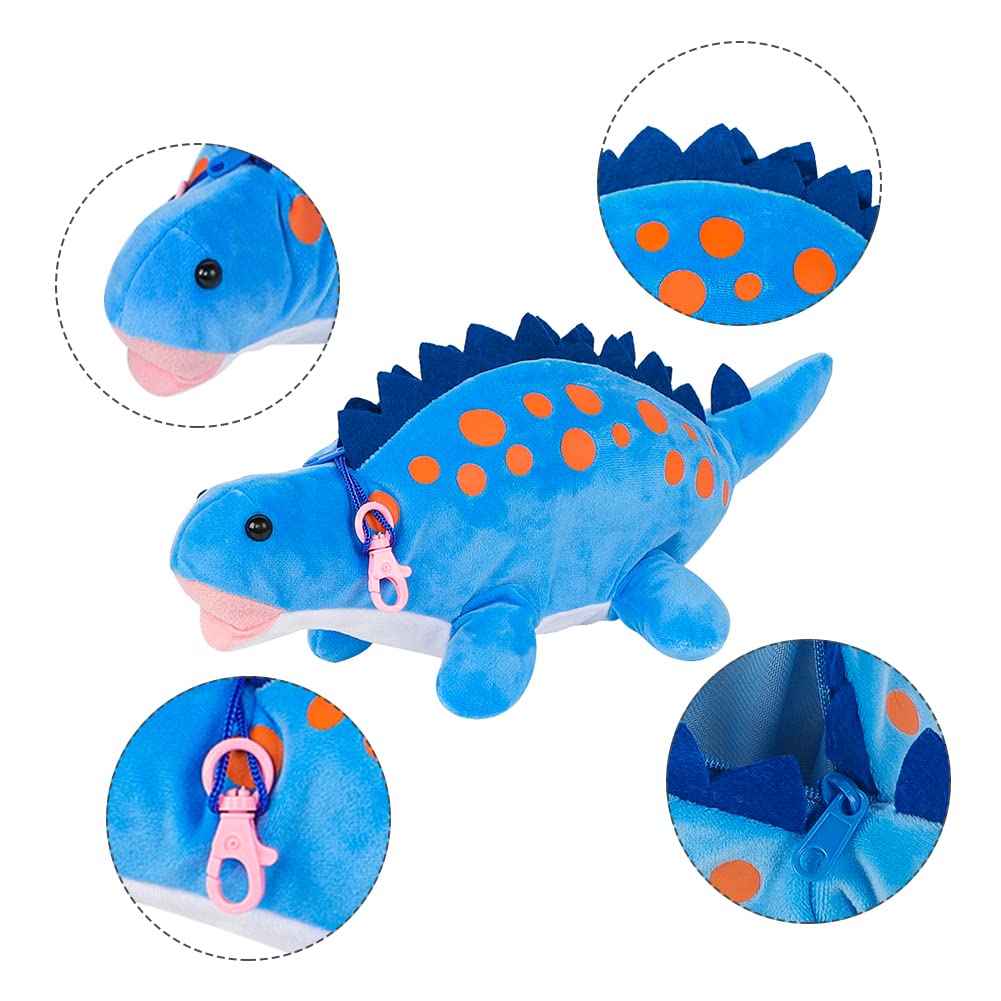 Kids Dinosaur Pencil Case 3D Plush Pen Bag Cute Animal Soft Pencil Box Children Zipper Pen Pouch Large Capacity Pencil Holder Novelty Stationery Organiser Storage Bag Birthday Gift for Boys Girls - Image 3