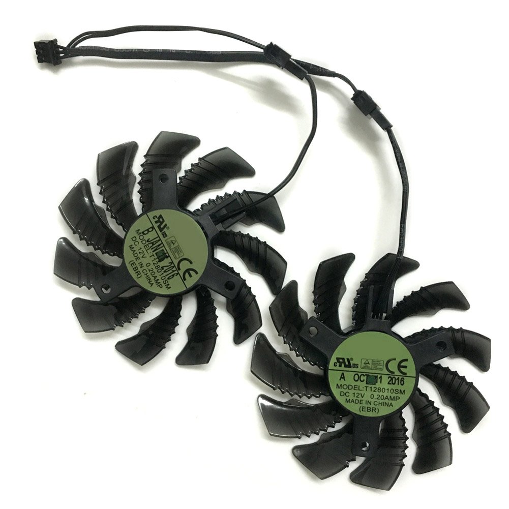 2pcs/lot T128010SM 75mm DC 12V 0.20A Graphics Card Fan Replacement For GIGABYTE Video Cards Cooling (2pcs/lot)