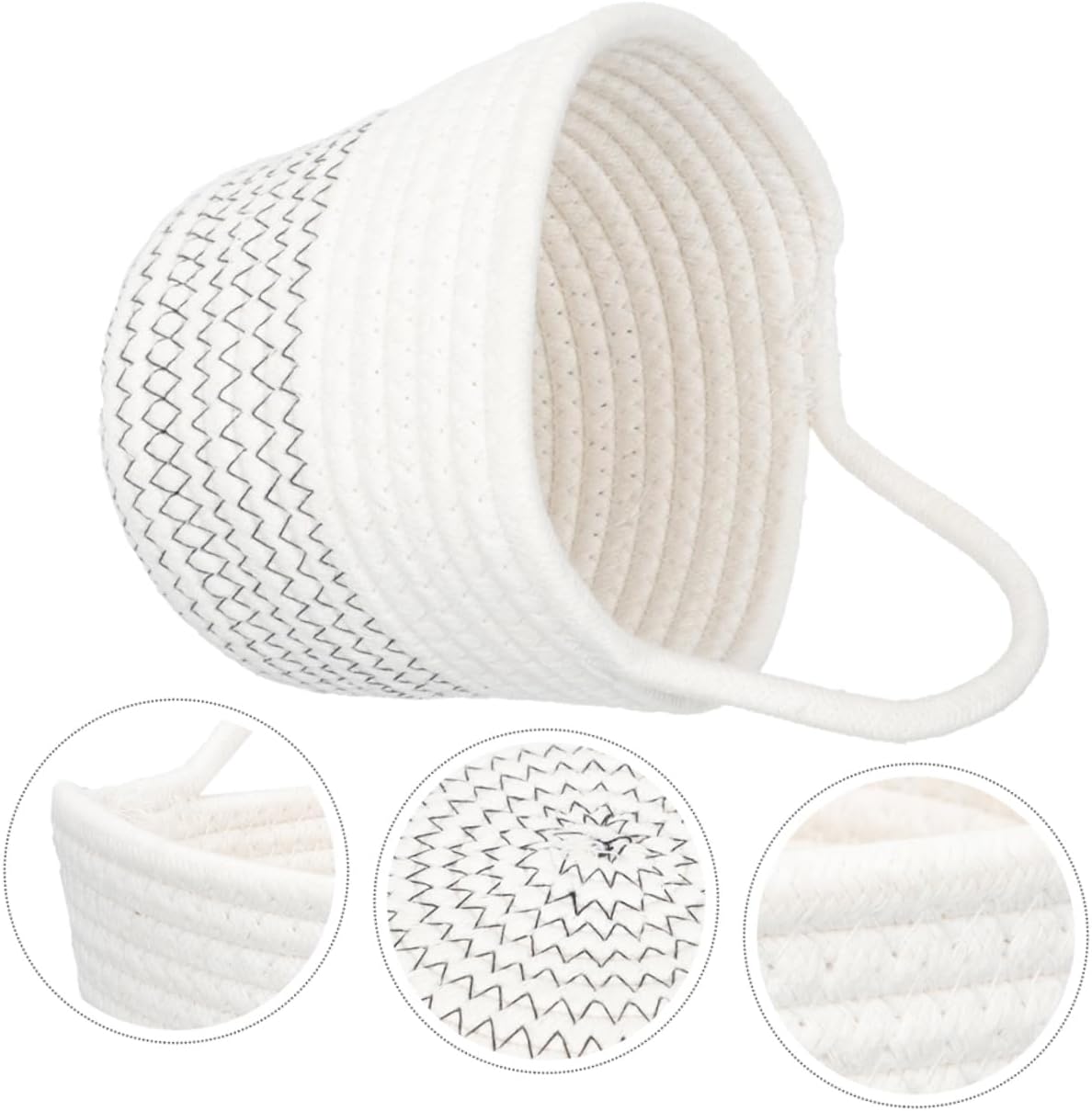 SOLUSTRE 2Pcs Woven Cotton Rope Hanging Basket for Home Decor Wall Mounted Flower Storage Basket Rustic Wall Hanging Baskets for Kitchen and Bedroom