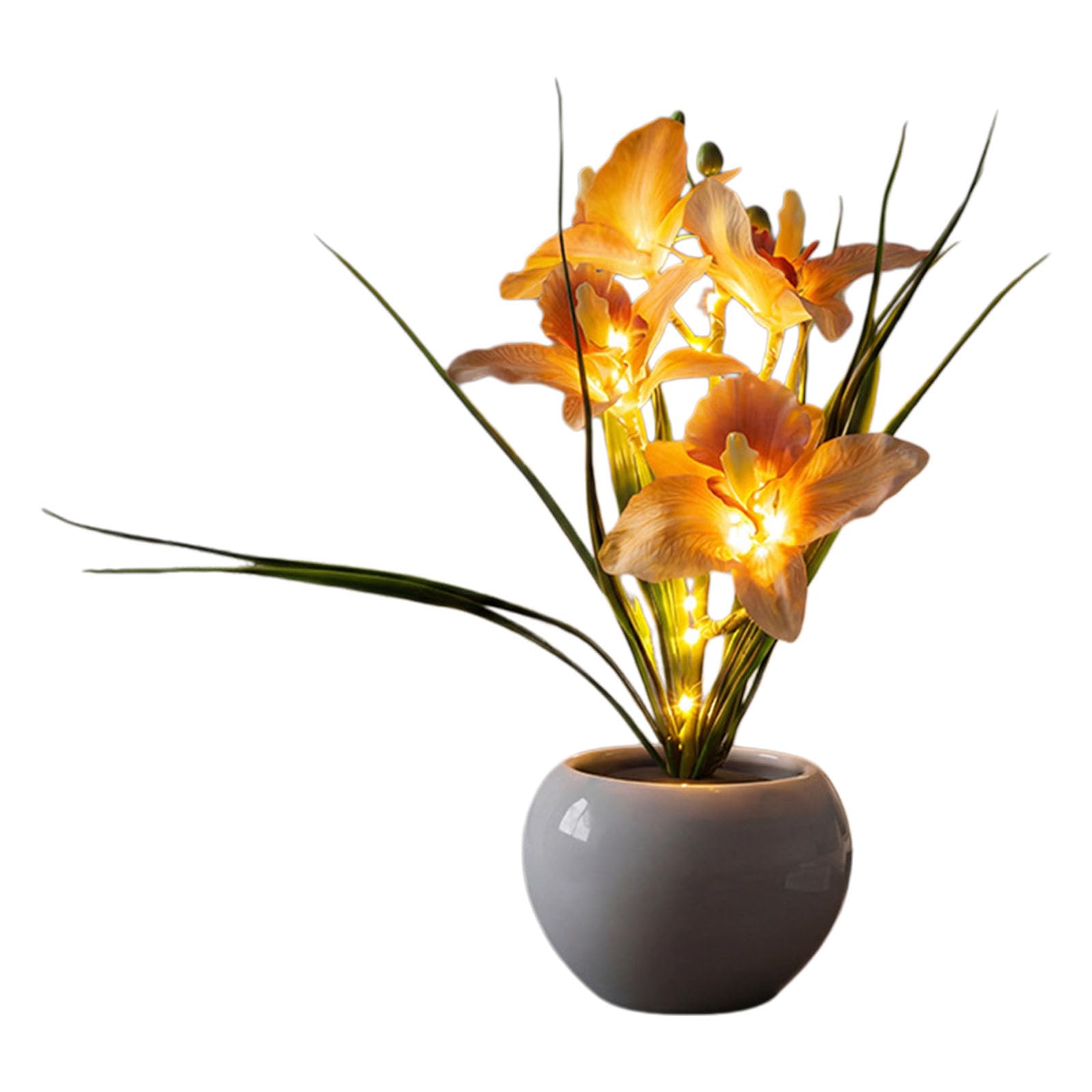 Delicate Rechargeable Phalaenopsis Shaped Nightlight Built-in Battery Stepless Dimming for Cosy Bedroom Decoration Touch Stepless Dimming Light