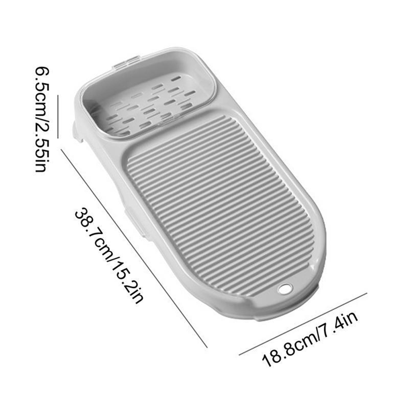 Waschbrett Handwäsche-Waschbrett, rutschfestes Handwäsche-Waschbrett mit Abflussbox, verdicktes Wäsche-Schrubbbrett for Reisen FüR Kleidung Hause WaschküChe