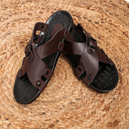Image of Men Sandals - Style No. Sl0028700 Brown