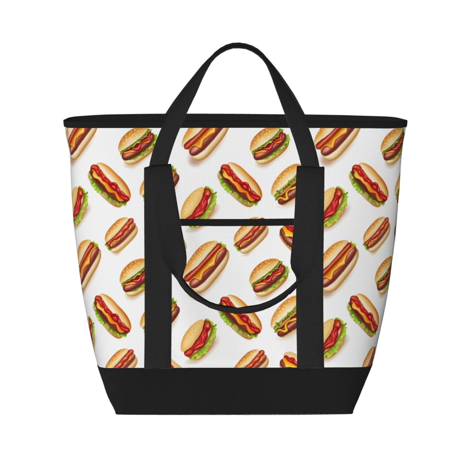 Sac de courses portable au motif hamburger pour des partages gourmands en famille