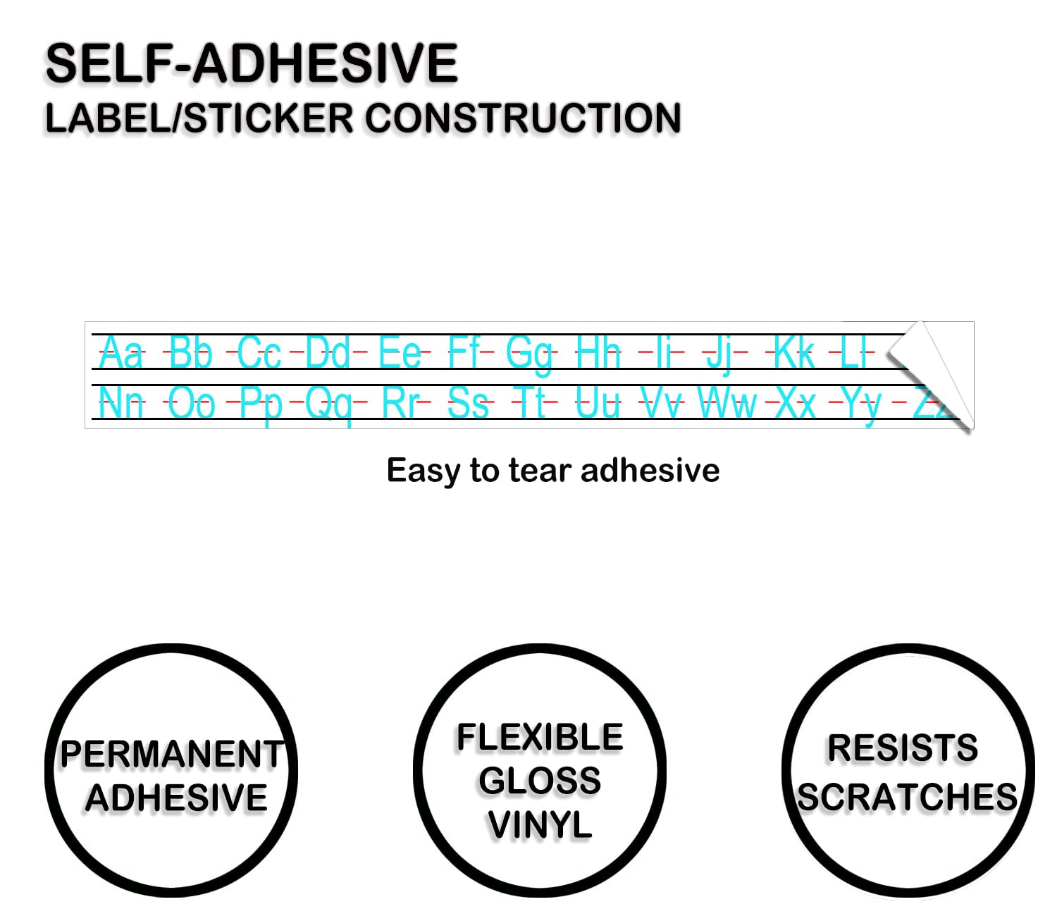 12 Pack Alphabet Letters Desk Strips & Numbers Desk Strips - 1 x 8 Inch Art Removable Stickers Cursive Letters Desk Strips 26 Letter Worksheet Labels for School Classroom Office - Image 2