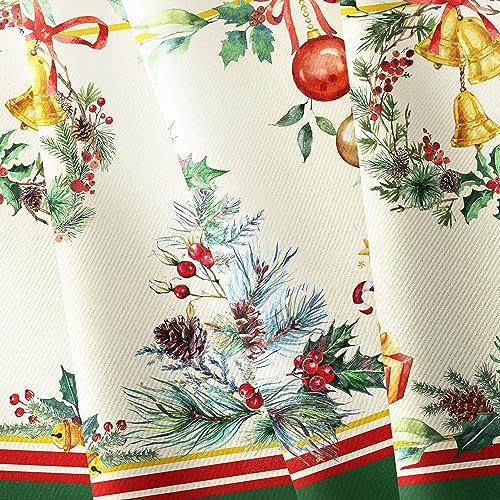 Yighty Ovale Weihnachtstischdecke, 137 x 183 cm, Weihnachtsbaum-Elch, Weihnachtsdekoration, Tischdecke, Polyester… – Ansicht 5
