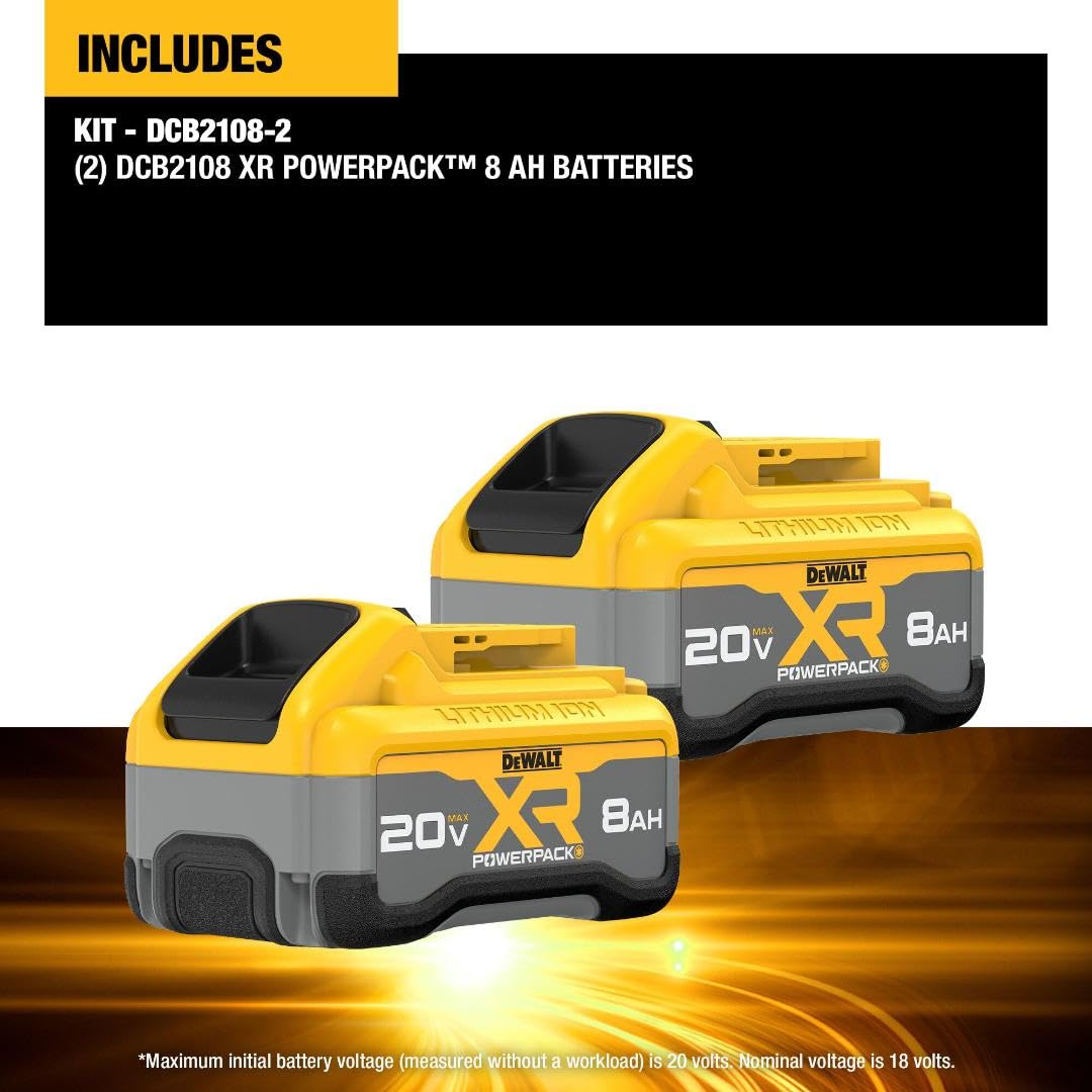 DEWALT 20V Max XR 8Ah Dual Pack (DCB2108-2)