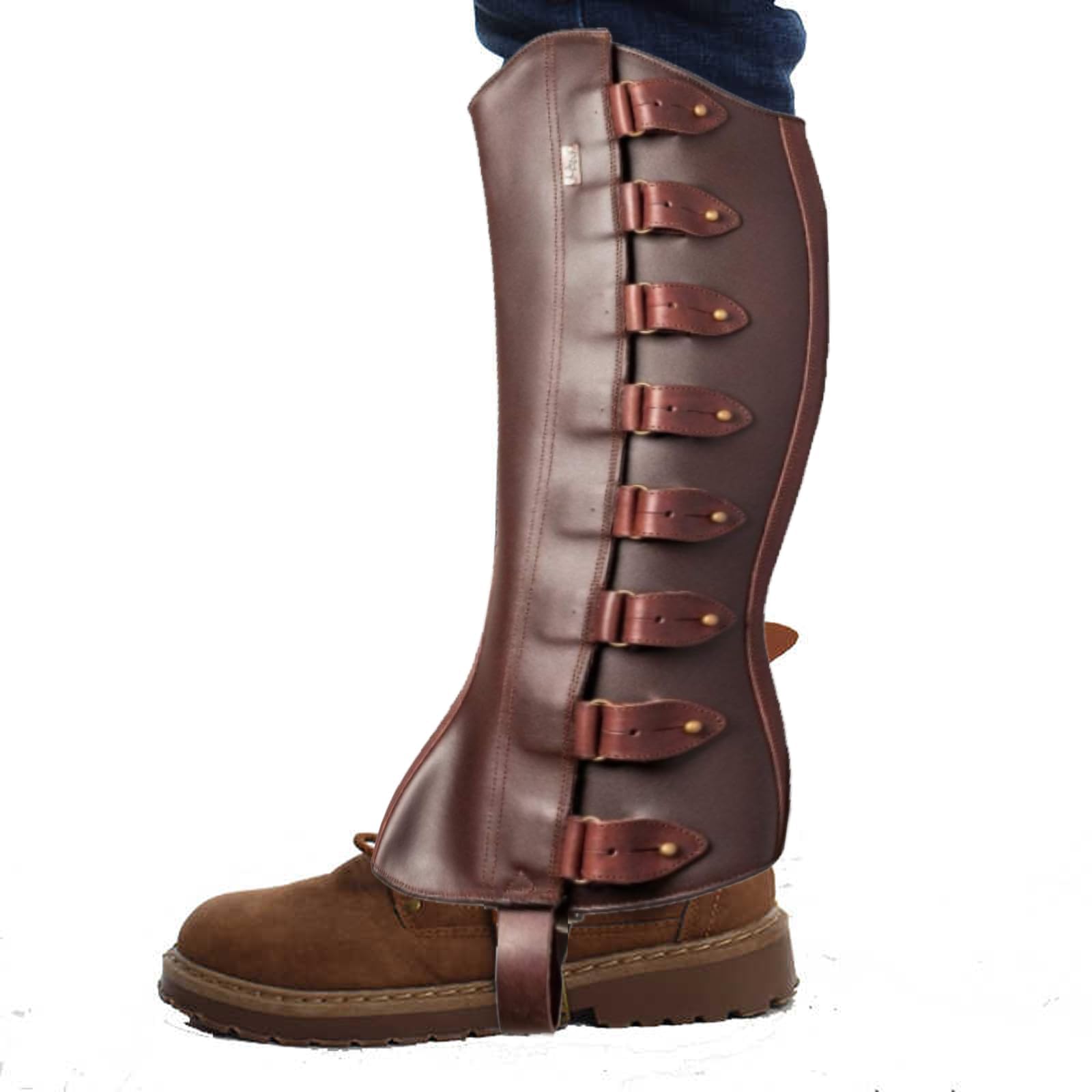 Guêtres Pirates En Cuir Artificiel - Accessoire Costume Médiéval - Réglables - Pour Fête, Halloween, Spectacle