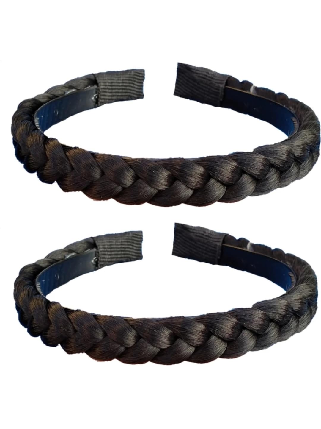 Synthetic Hair Braided Hair Band 2 Plaited Headband For Women & Girls Fashion Hair Accessory (Pack of 2 Black) Cpy-image-27