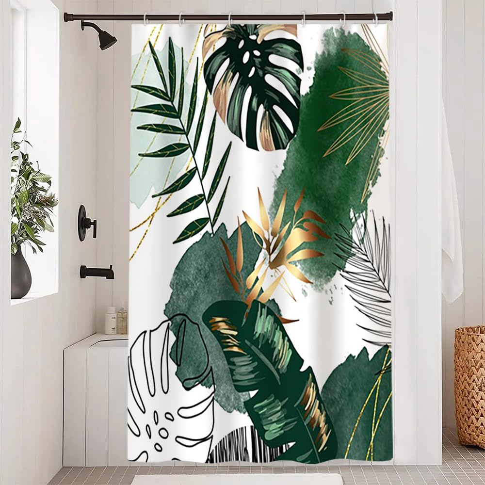 Uiiooazy Green Gold Shower Curtain