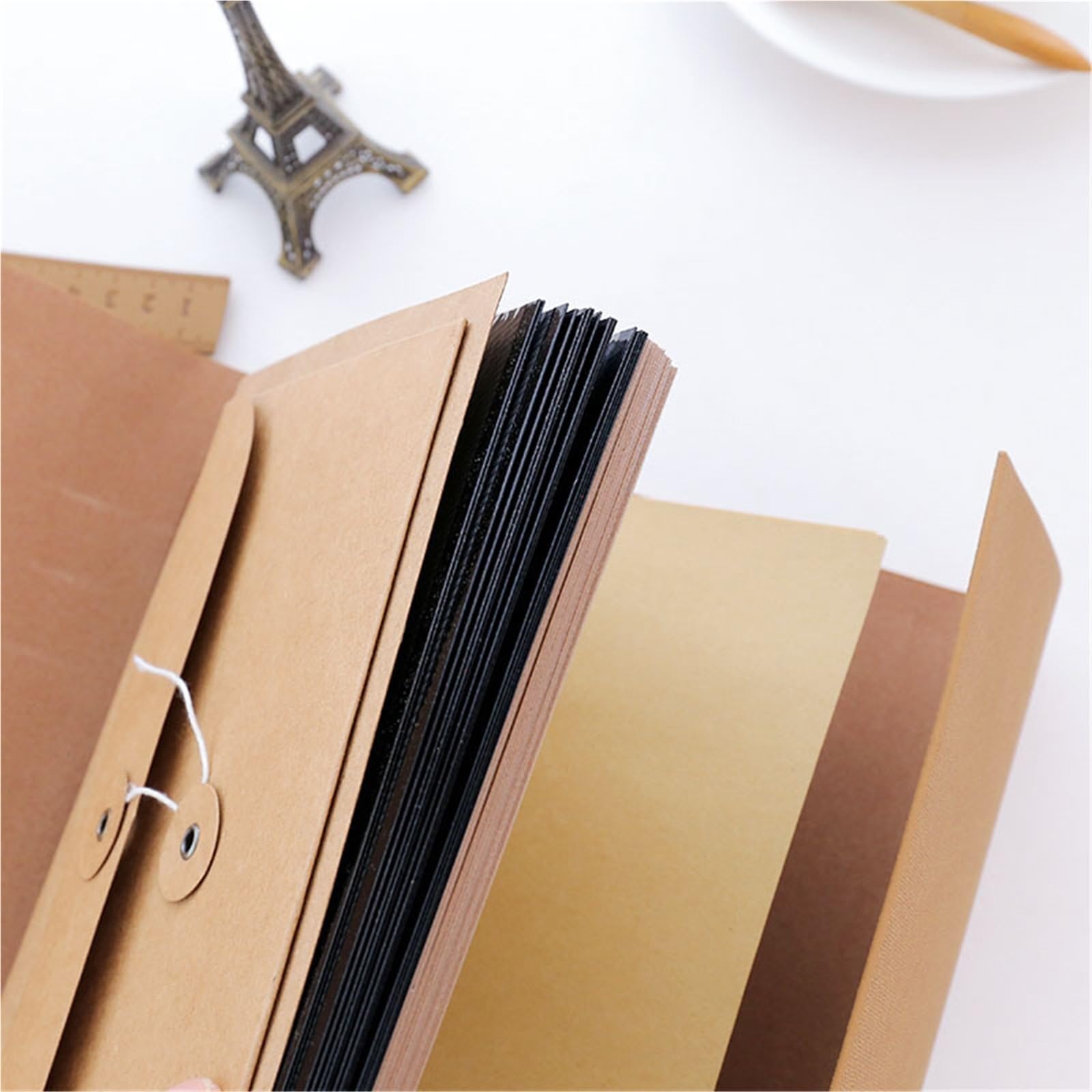 Vintage-Leder-Scrapbook, Hochzeit, Familie, lose Blätter, DIY-Bilderalbum, Scrapbooking, selbstklebendes Erinnerungs-Gästebuch Für Zum Jubiläum(Coffee)