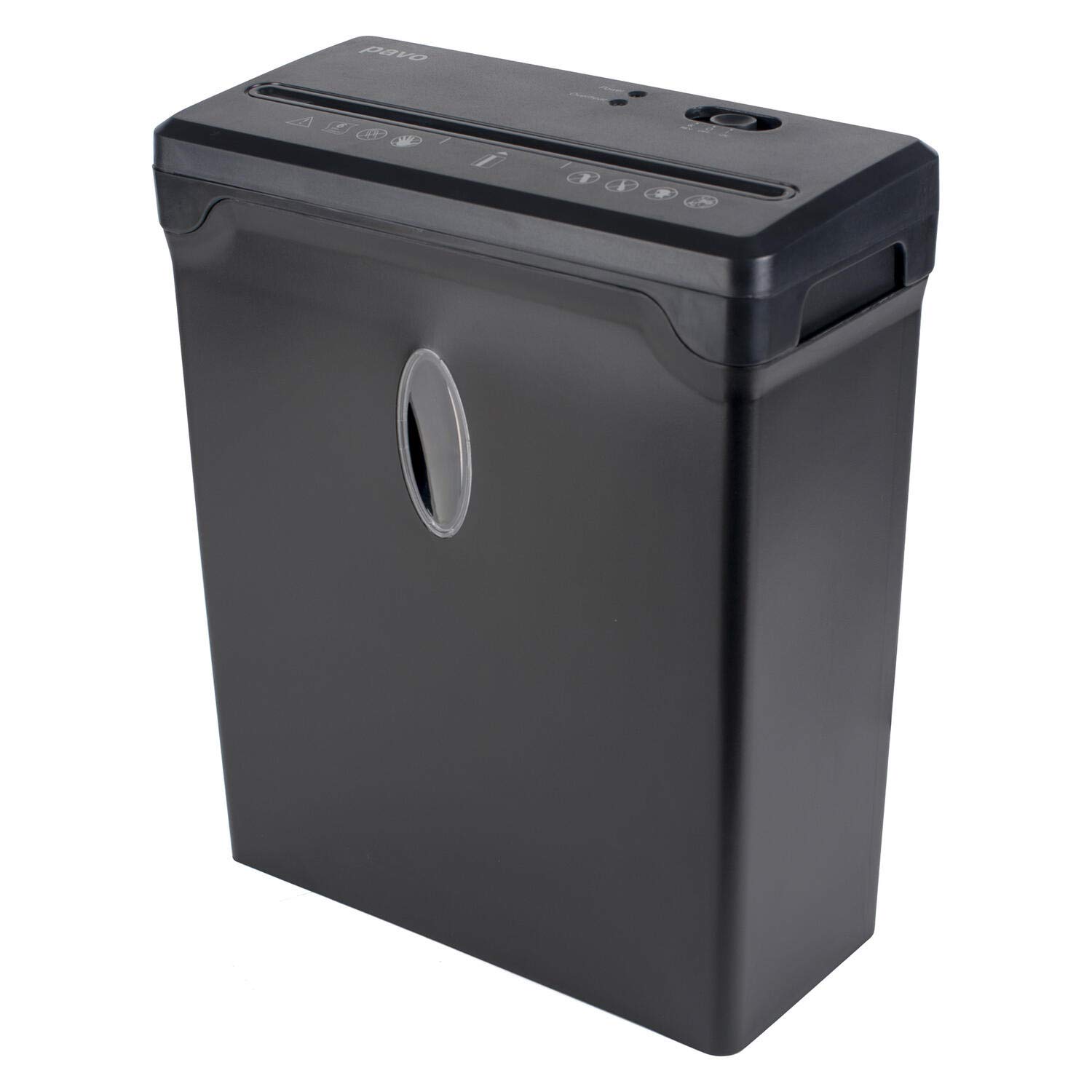 Pavo Destructeur Documents Premium 6 Feuilles Coupe Bandes - Destructeur Cartes Crédit Corbeille 10L Noir