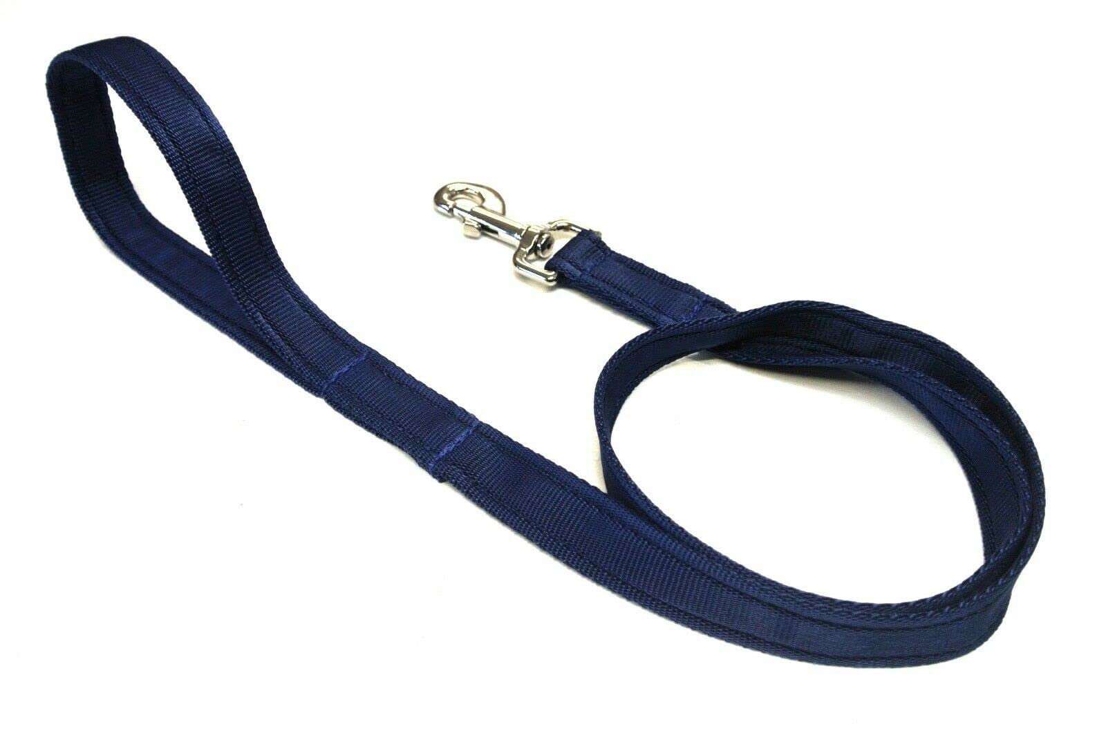 45" Short Dog Lead Close Control Walking Leash Training Handle In Strong And Durable Cushion Webbing (Navy, 20mm)