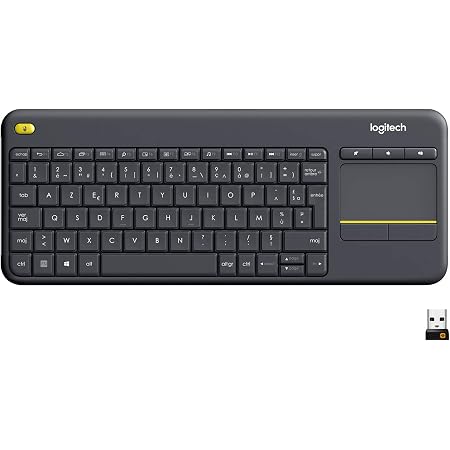 Logitech K400 Plus Tastiera Wireless Con Touchpad Per TV – Layout Tedesco, Batteria 18 Mesi