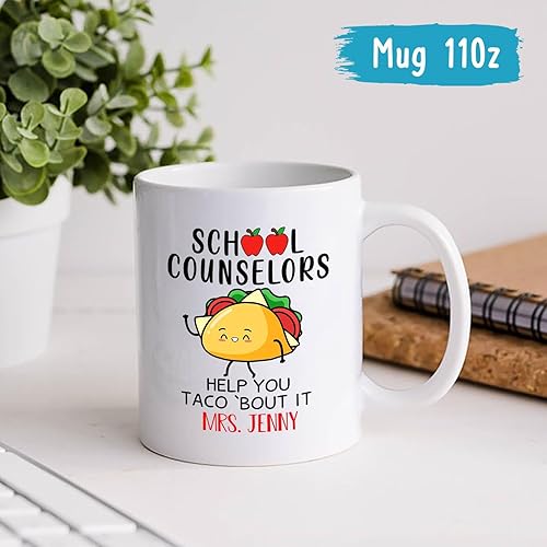 Miniatura 4 de School Counselors Help You Taco About It, taza de café personalizada con nombre para consejero escolar, taza de cerámica para consejero escolar,