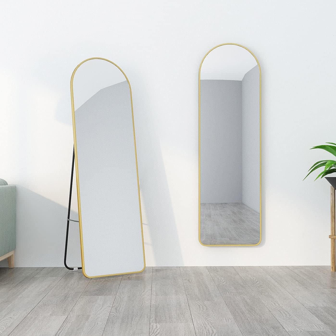 MIQU Full Length Body Mirror 146 x 45 cm, Free Standing Floor Mirror