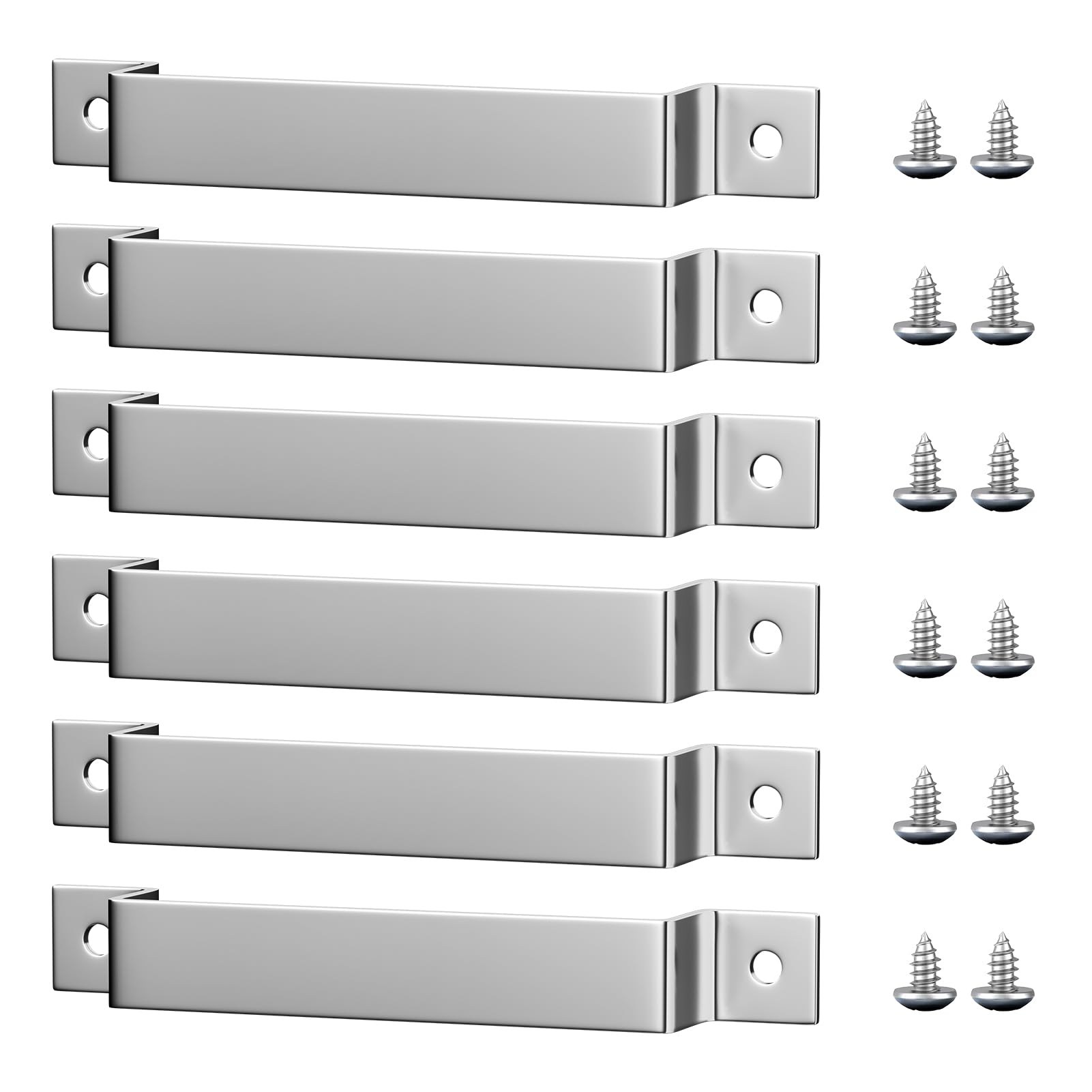 Tape Measure Clip Tape Measure Holder Bench Belt Universal Tool with Screws Stainless Steel Tool Hanger Storage Dock for Mount Drill Power Tape Measures and Belt Clips (6 Pcs, Silver)
