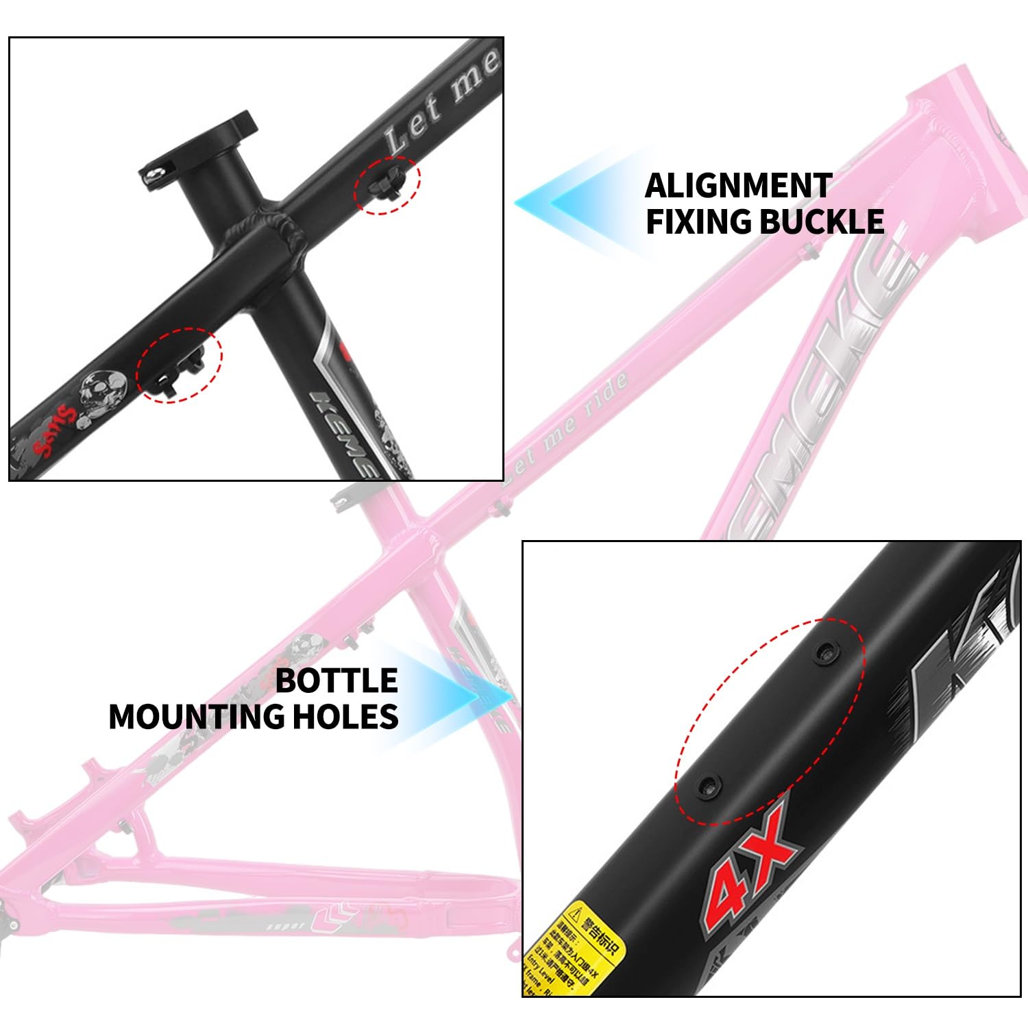 14-calowy rower Dirt Jump, rama ze stopu aluminium 26" x 27,5", rama górska, 4X/DJ/XC/BMX, sztywny, hamulec tarczowy, oś przelotowa 12 x 148 mm, Boost BSA BB73 mm (czarny, 27,5 x 14 cali)