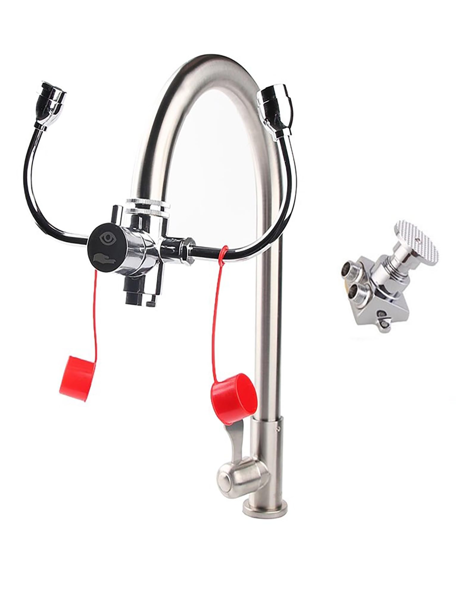 Generisch Augendusche mit Doppelfunktion und Wasserhahn, Notfall-Augenduschenstationen mit Wasserhahnanschluss für Waschbecken, Augenspüleinheit mit Augenspüllösung für die Erste Hilfe (Farbe 7)