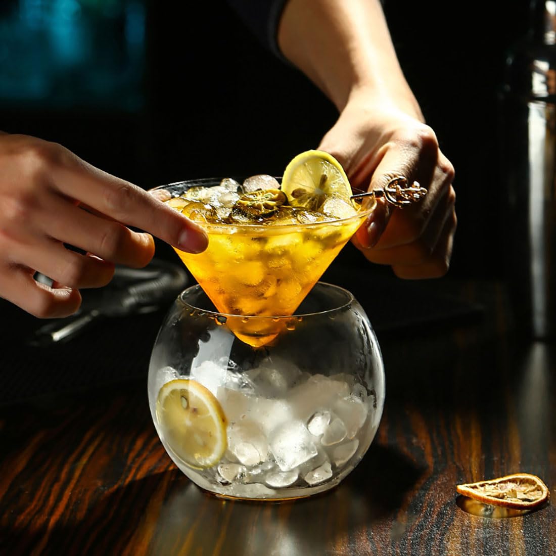 Doppelwandige stiellose Cocktailgläser, klare isolierte Gläser für Dessert, Eiscreme, Vorspeisen, kleine Getränke & Partys